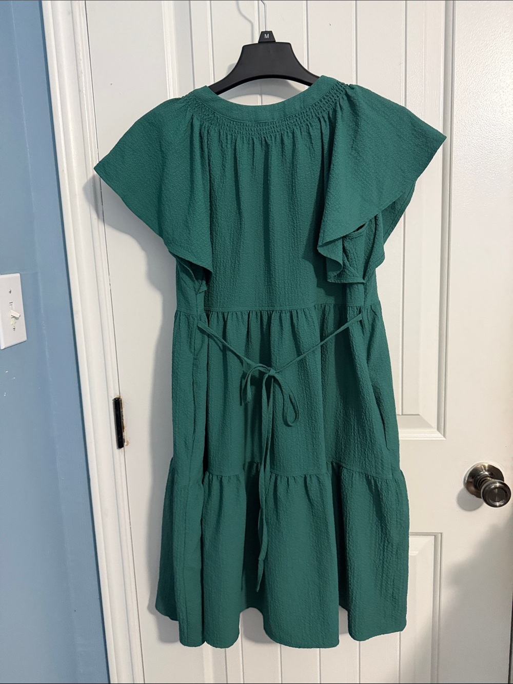 Calvin Klein Woman’s Teal Green Tiered Short-Sleeve Dress with pockets 4 - Picture 4 of 6